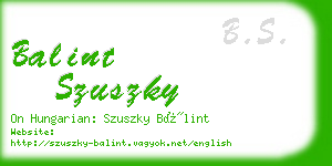 balint szuszky business card